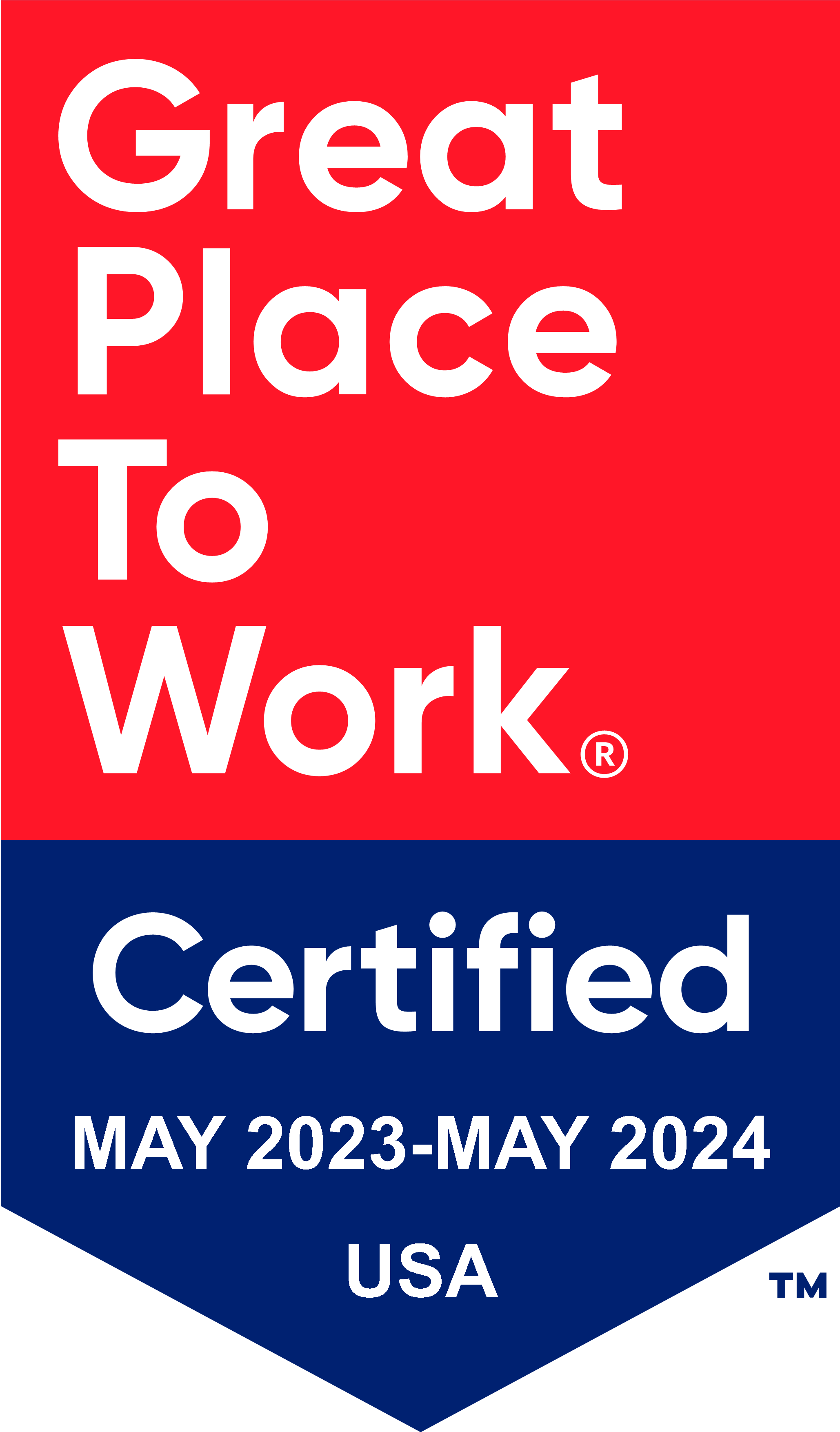 Great Place To Work - Certified May 2023 - May 2024